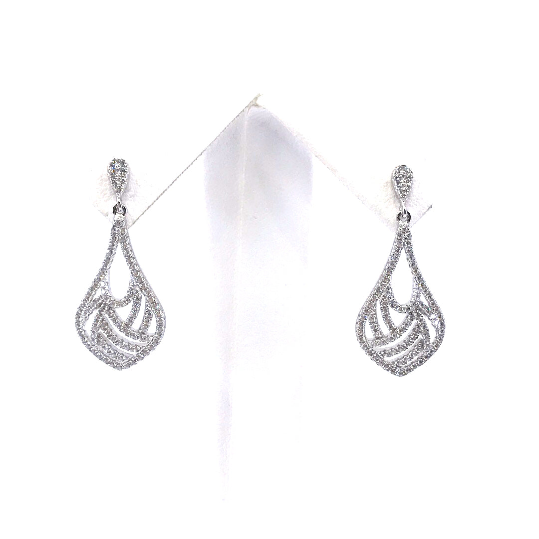 Sterling Silver Teardrop/Flame Earrings - HK Jewels