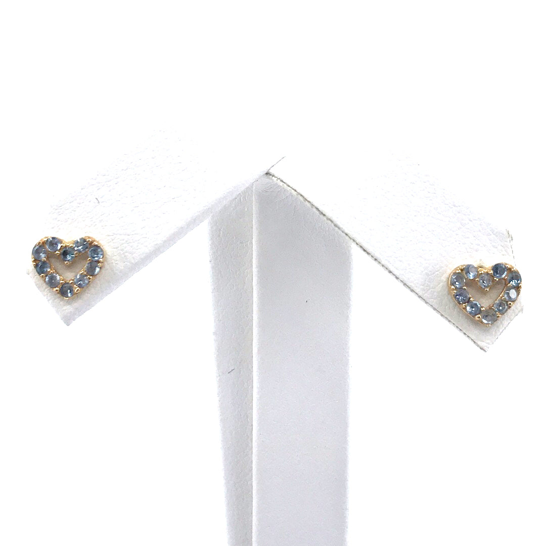 14K Gold Heart Stud Earrings - HK Jewels