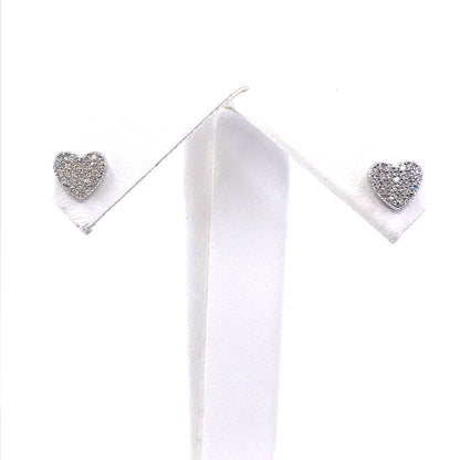 Sterling Silver Small Heart Studs - HK Jewels