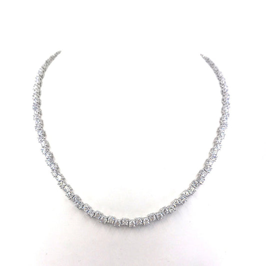 Sterling Silver CZ Tennis Necklace - HK Jewels