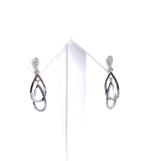 Sterling Silver Double Teardrop Earrings - HK Jewels