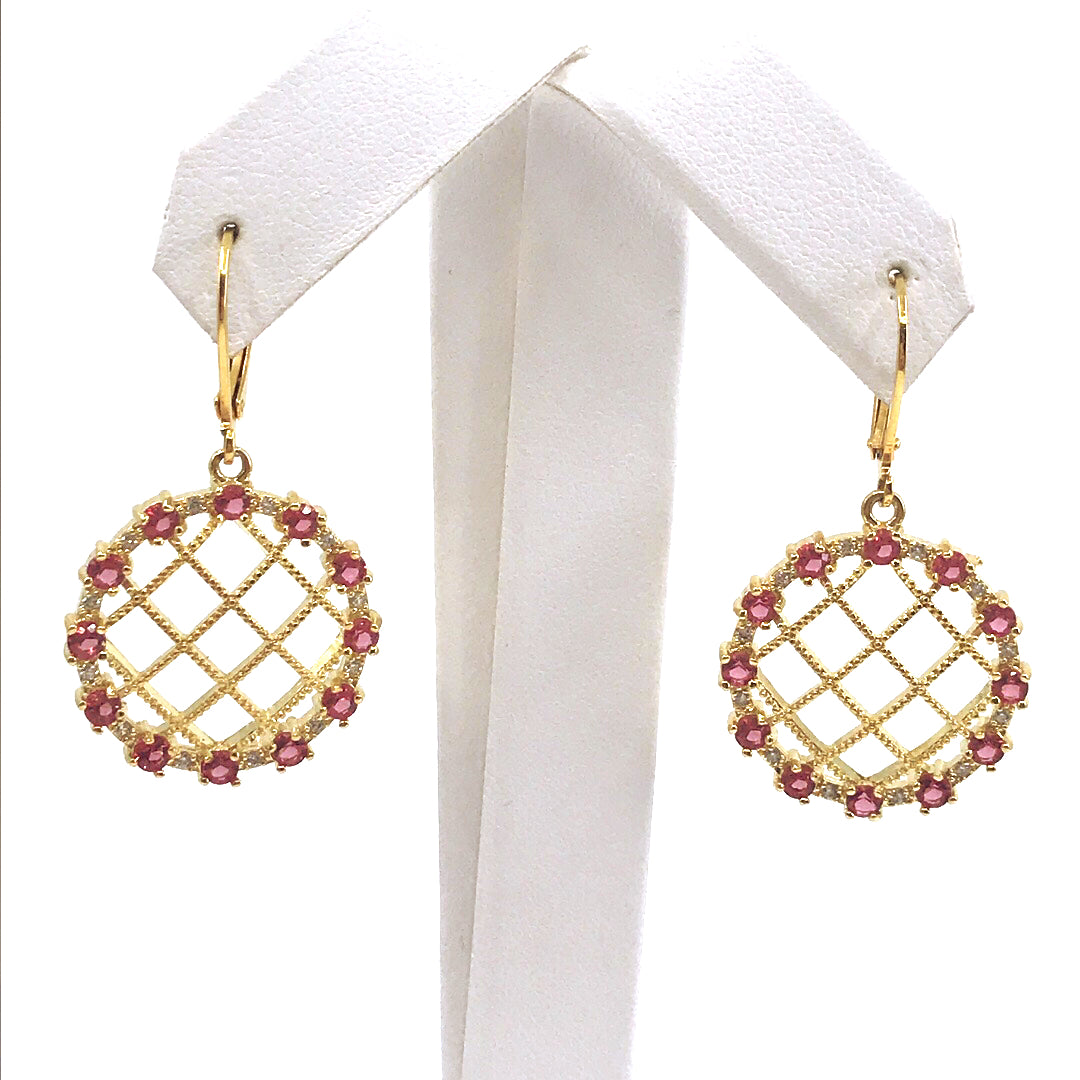Gold Plated Surgical Steel Circle Weave Earrings - HK Jewels