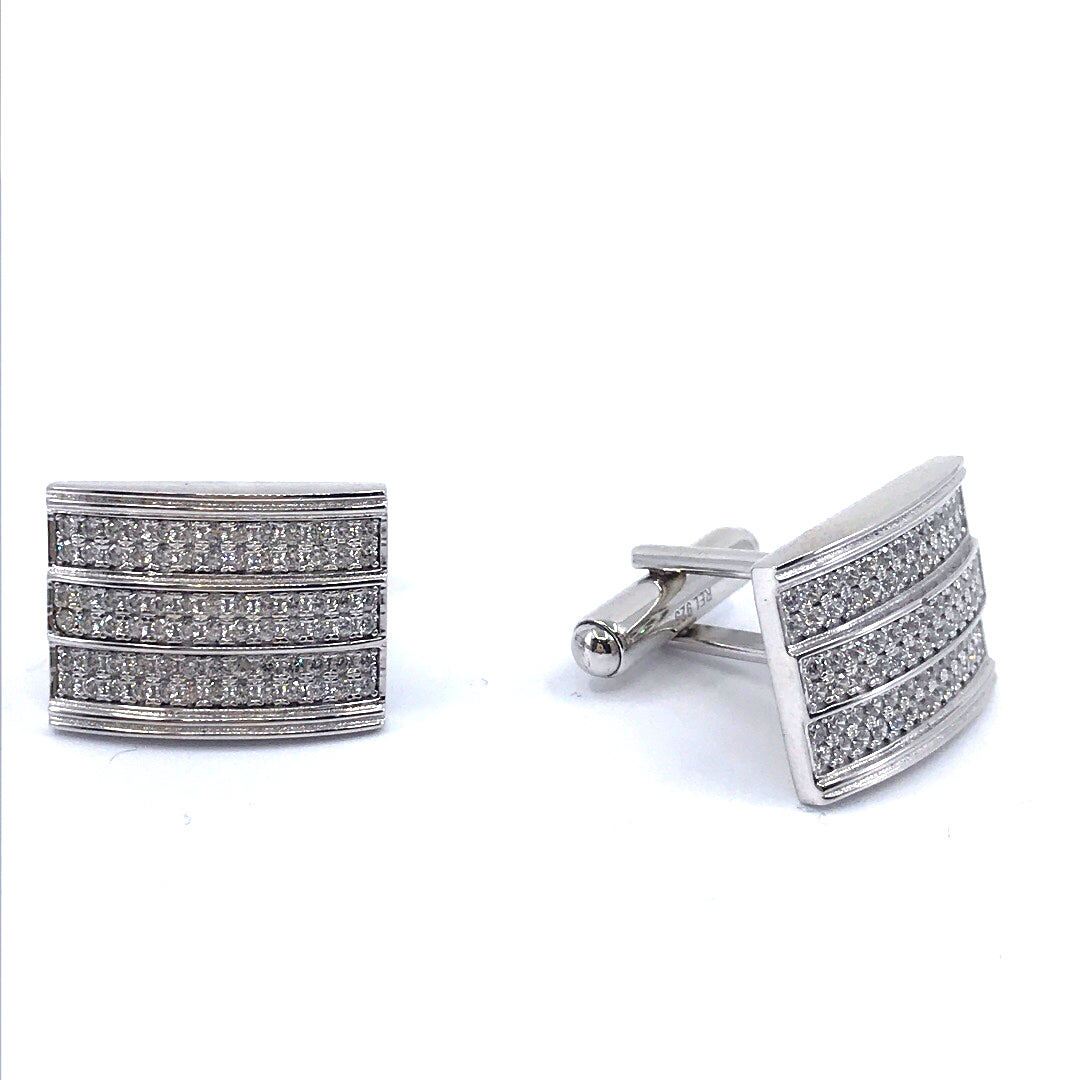 Sterling Silver Square Cufflinks - HK Jewels