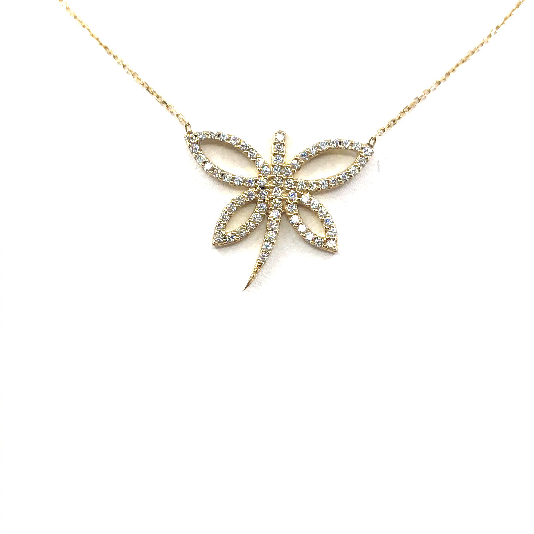 Sterling Silver Dragonfly Necklace - HK Jewels