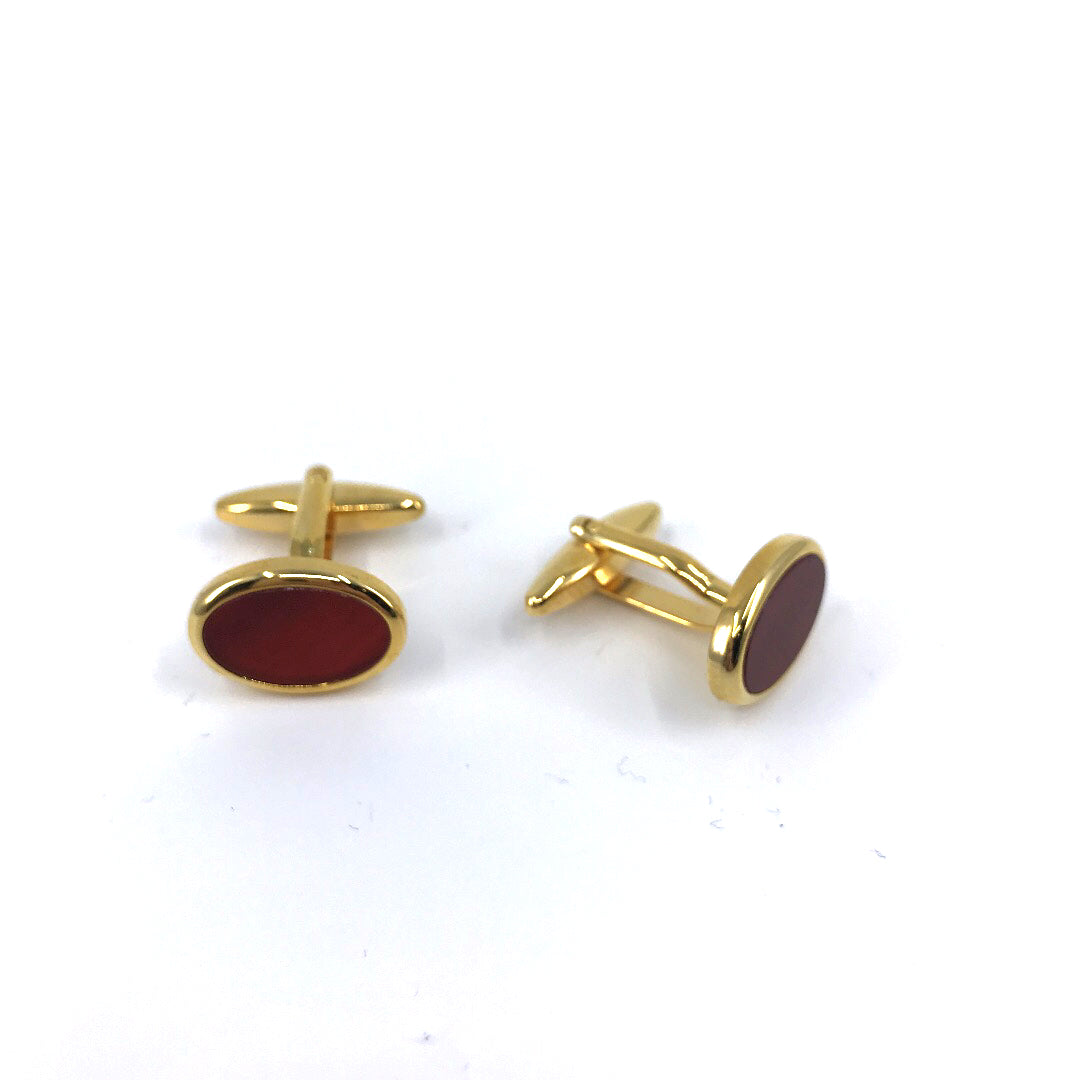 Gold Plated Scarlet Cufflinks - HK Jewels