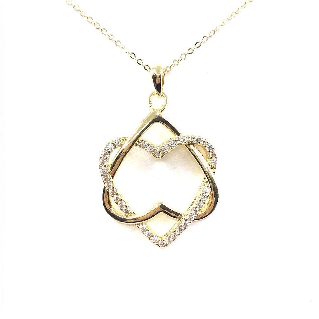 Double Intertwined Hearts Pendant - HK Jewels