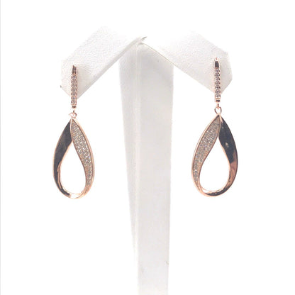 Sterling Silver Twisted Teardrop Earrings - HK Jewels