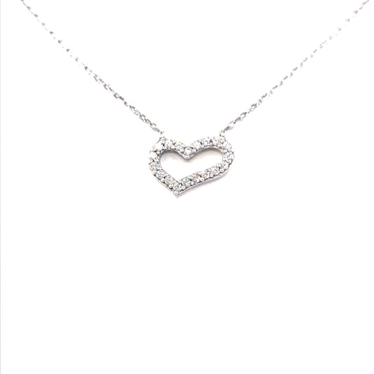 Sterling Silver Small Heart Necklace - HK Jewels