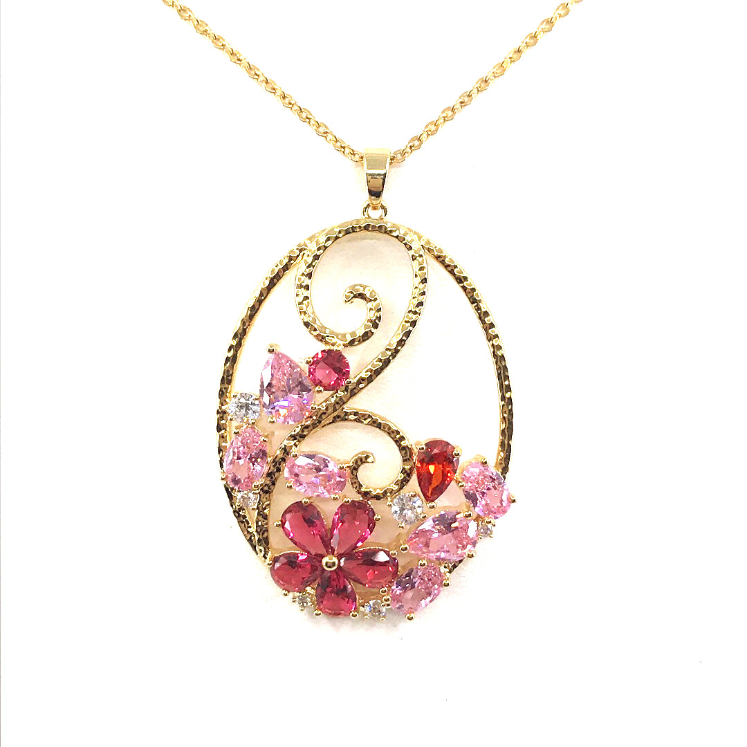 Oval Flower Pendant - HK Jewels