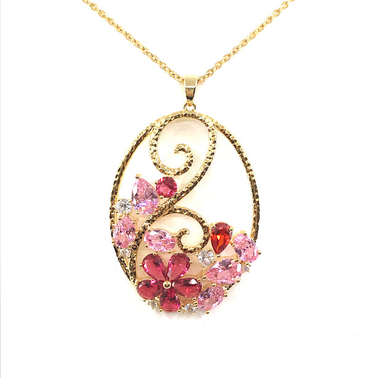 Oval Flower Pendant - HK Jewels