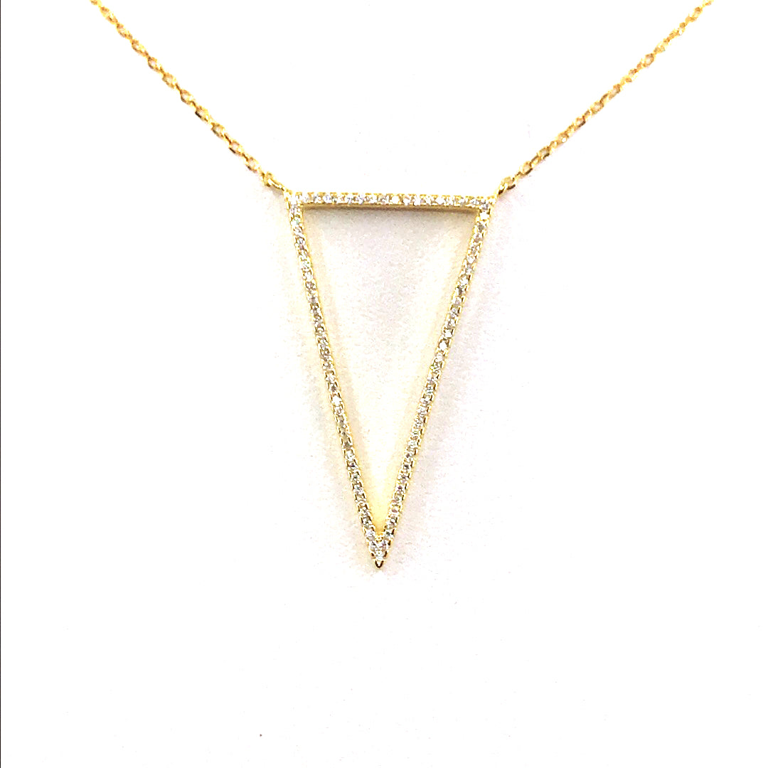 Sterling Silver Triangle Necklace - HK Jewels