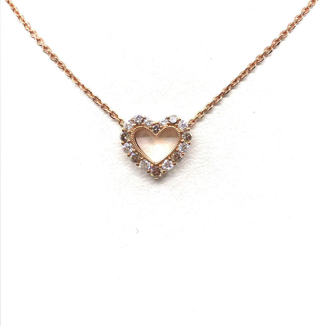 18K Rose Gold Heart Necklace - HK Jewels