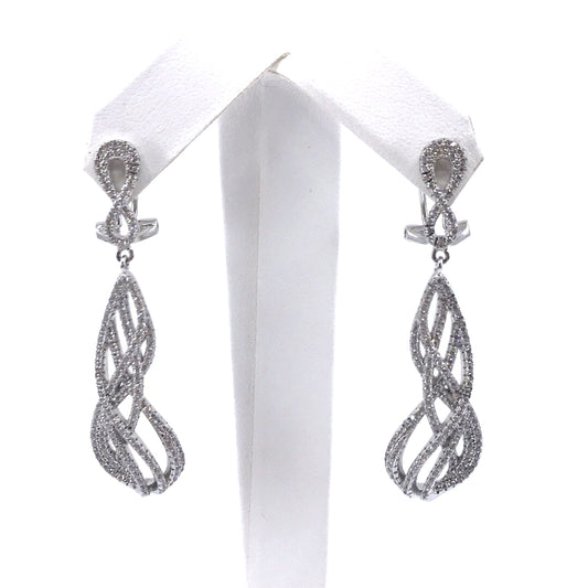 Sterling Silver Micro Pave Design Earrings - HK Jewels