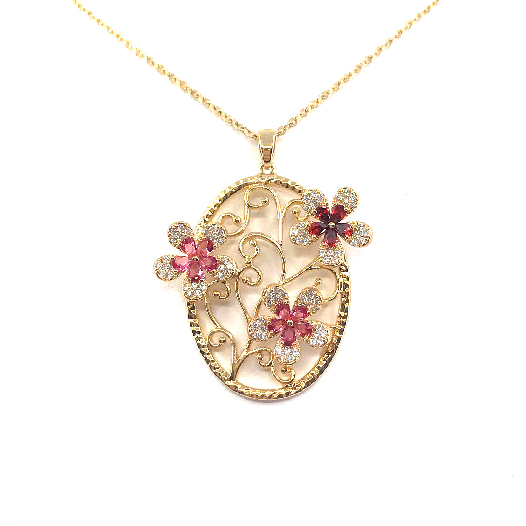 Oval Flower Pendant - HK Jewels