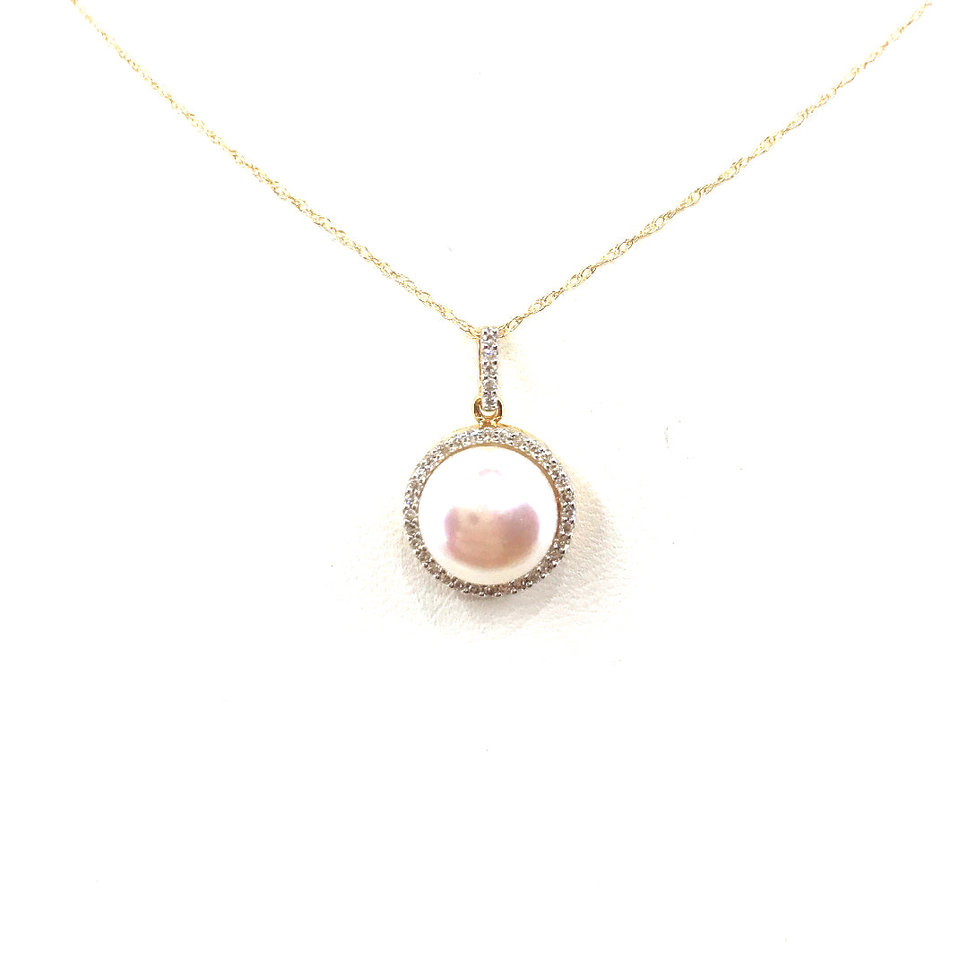 14K Gold Pearl Pendant - HK Jewels