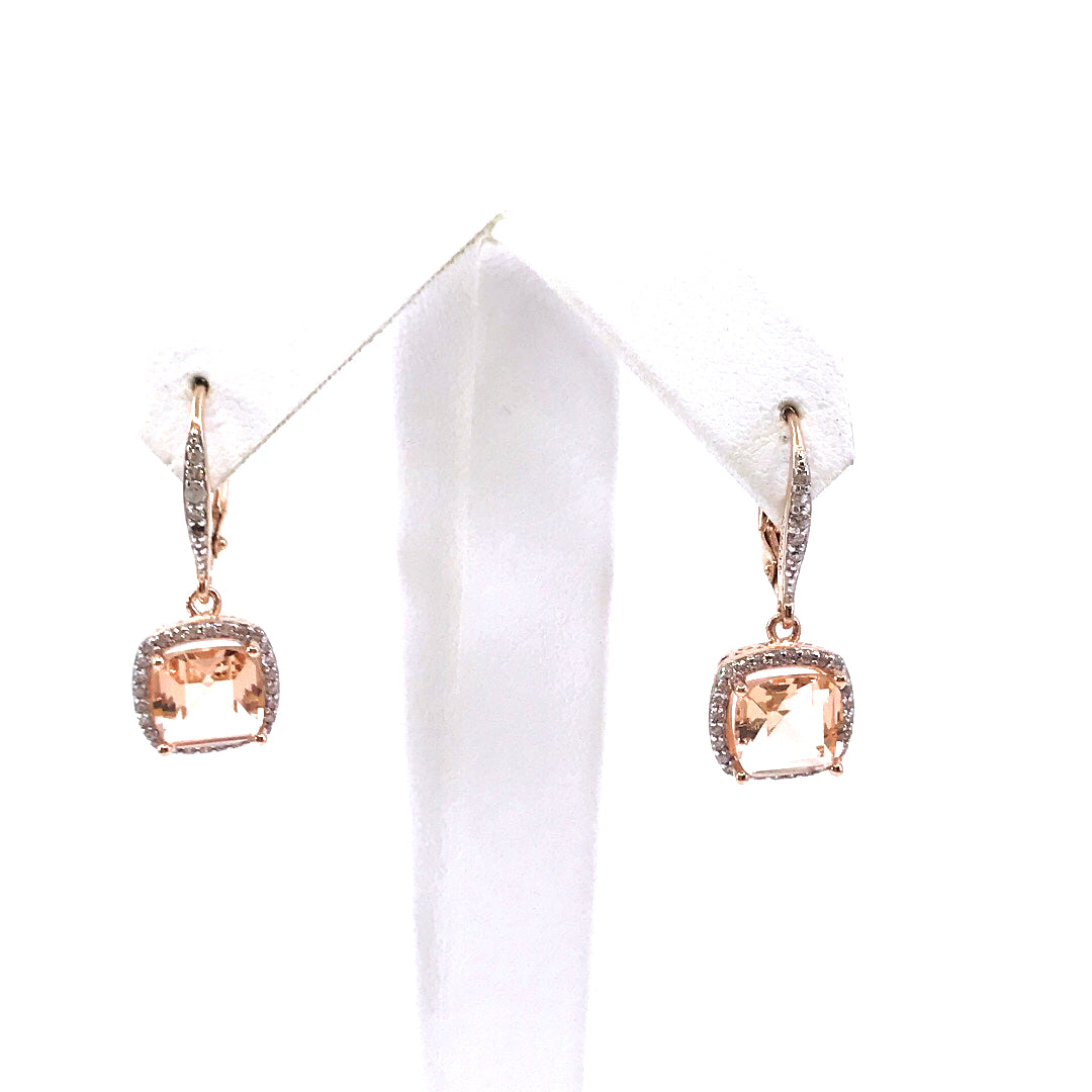 Sterling Silver Square Stone Earrings - HK Jewels
