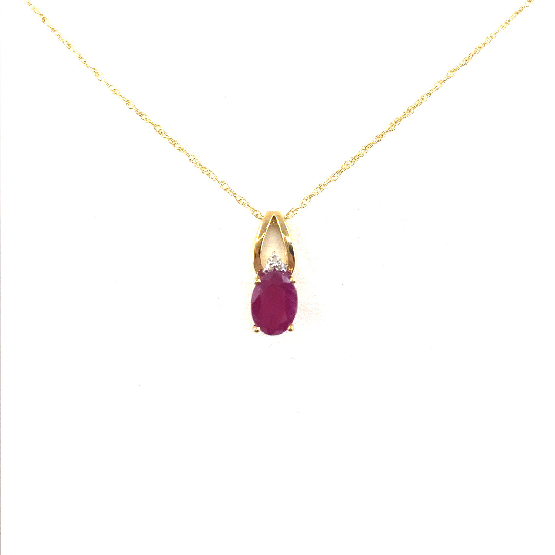 14K Gold Ruby Pendant - HK Jewels