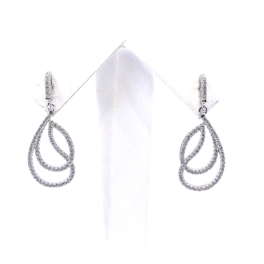 Sterling Silver Twisted Teardrop Earrings - HK Jewels