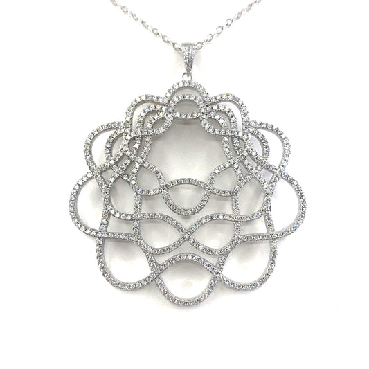 Sterling Silver Flower Pendant - HK Jewels