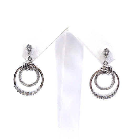Sterling Silver Circle Knot Earrings - HK Jewels