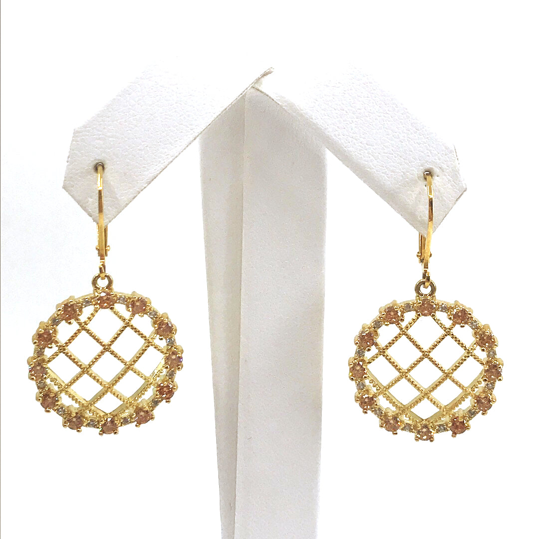 Gold Plated Surgical Steel Circle Weave Earrings - HK Jewels