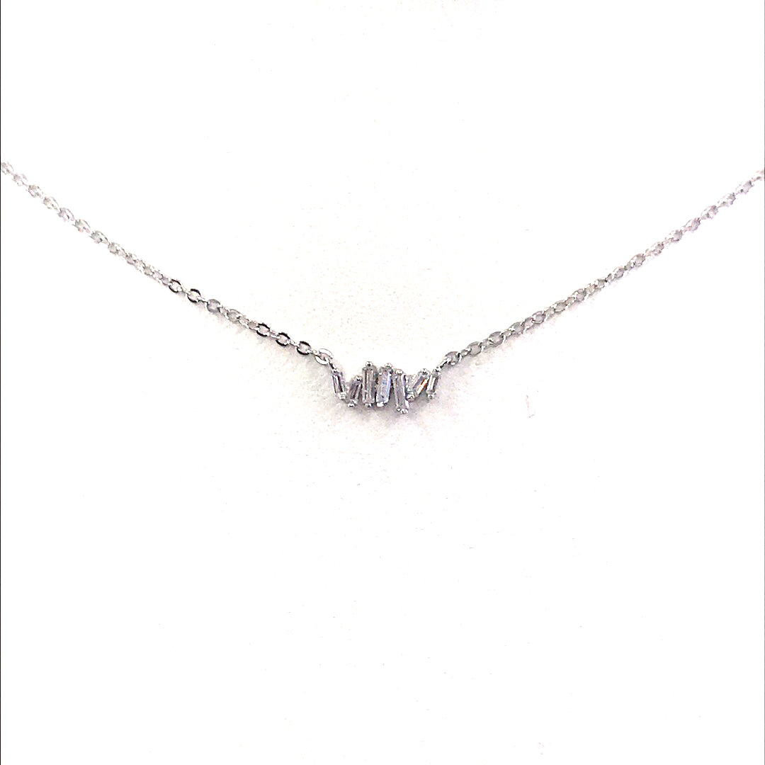 Sterling Silver Small Bar Necklace - HK Jewels