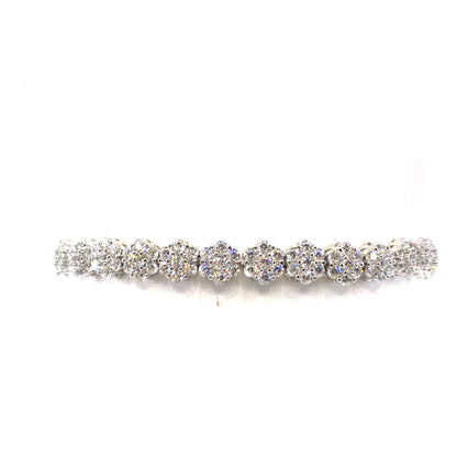 Sterling Silver Flower Tennis Bracelet - HK Jewels