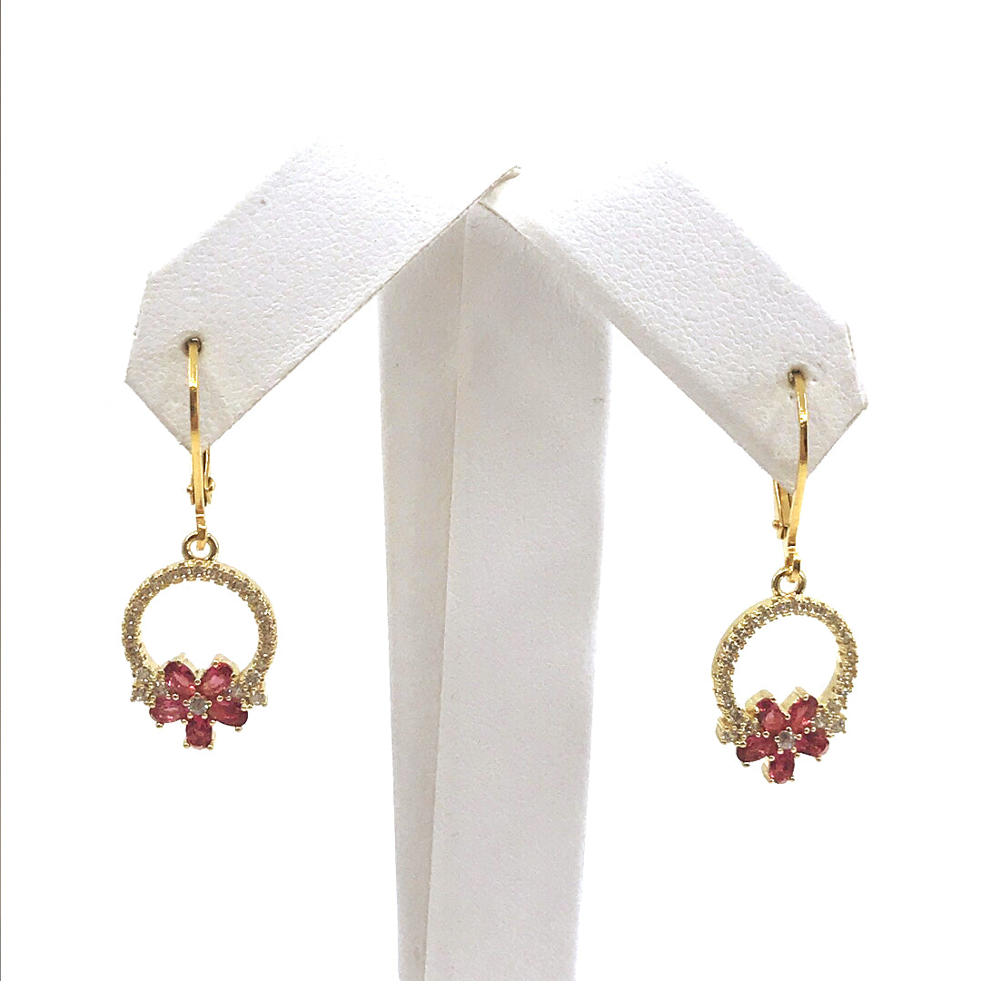 Surgical Steel Circle Flower Earrings - HK Jewels