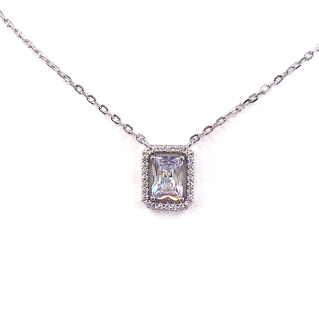 Sterling Silver Solitaire Necklace - HK Jewels