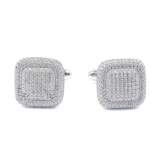 Sterling Silver Cushion Cufflinks - HK Jewels