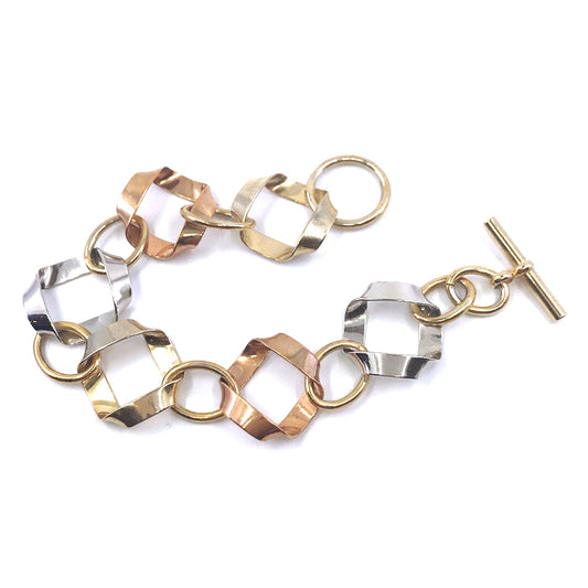 Diamond-Shape Tricolor Bracelet - HK Jewels