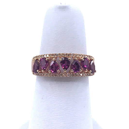 Rose Gold Garnet Ring - HK Jewels