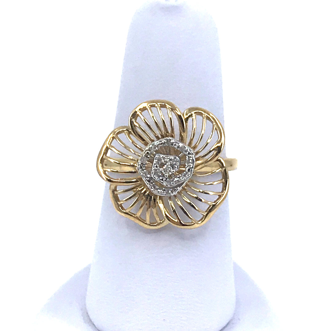 14K Gold Flower Ring - HK Jewels