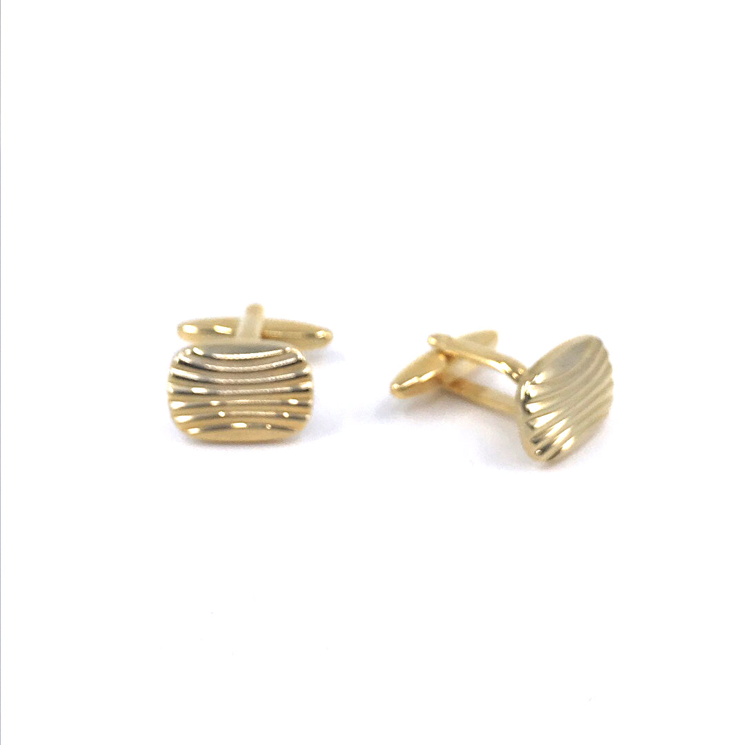 Stainless Steel Gold Plated Cufflinks - HK Jewels