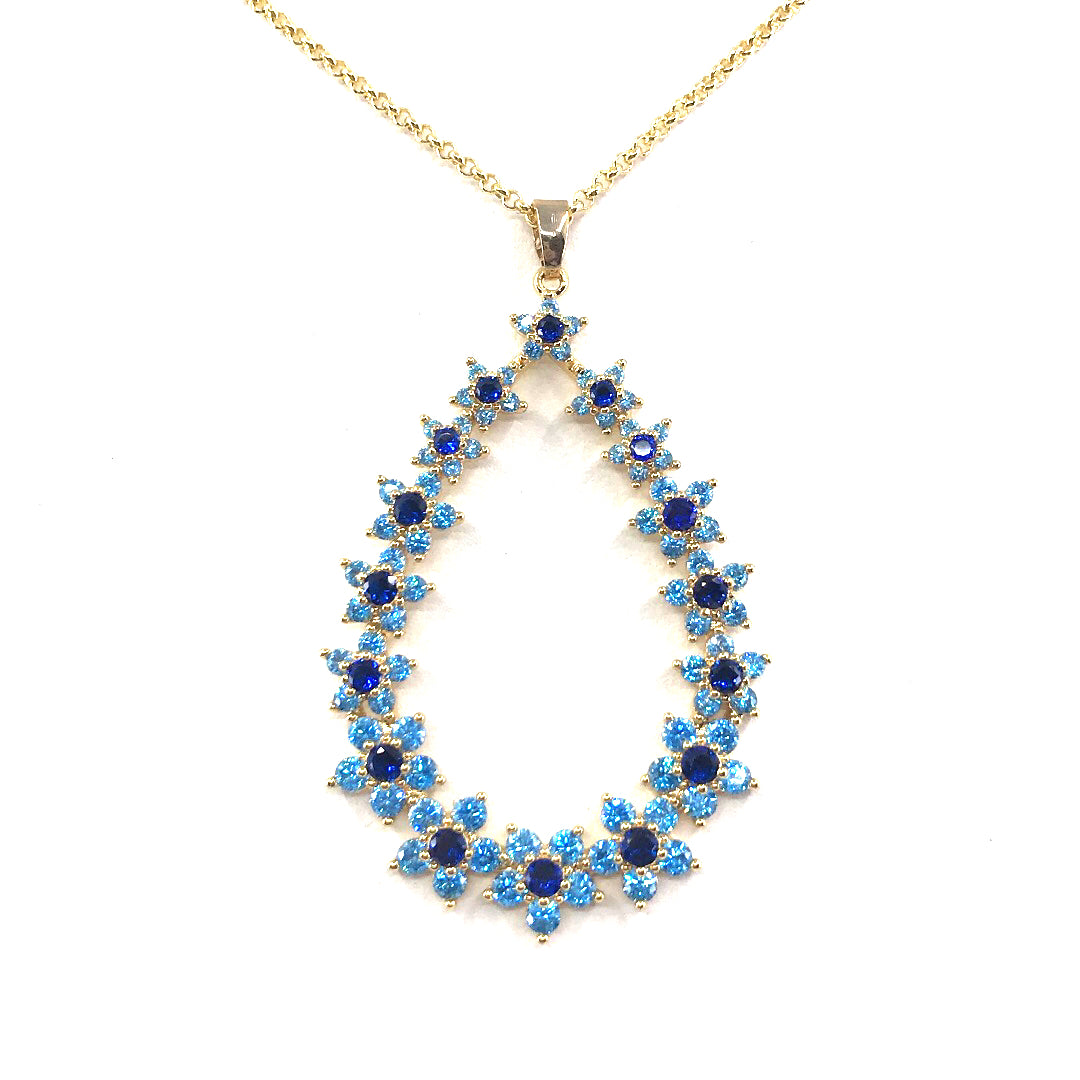 Blue Teardrop Pendant - HK Jewels