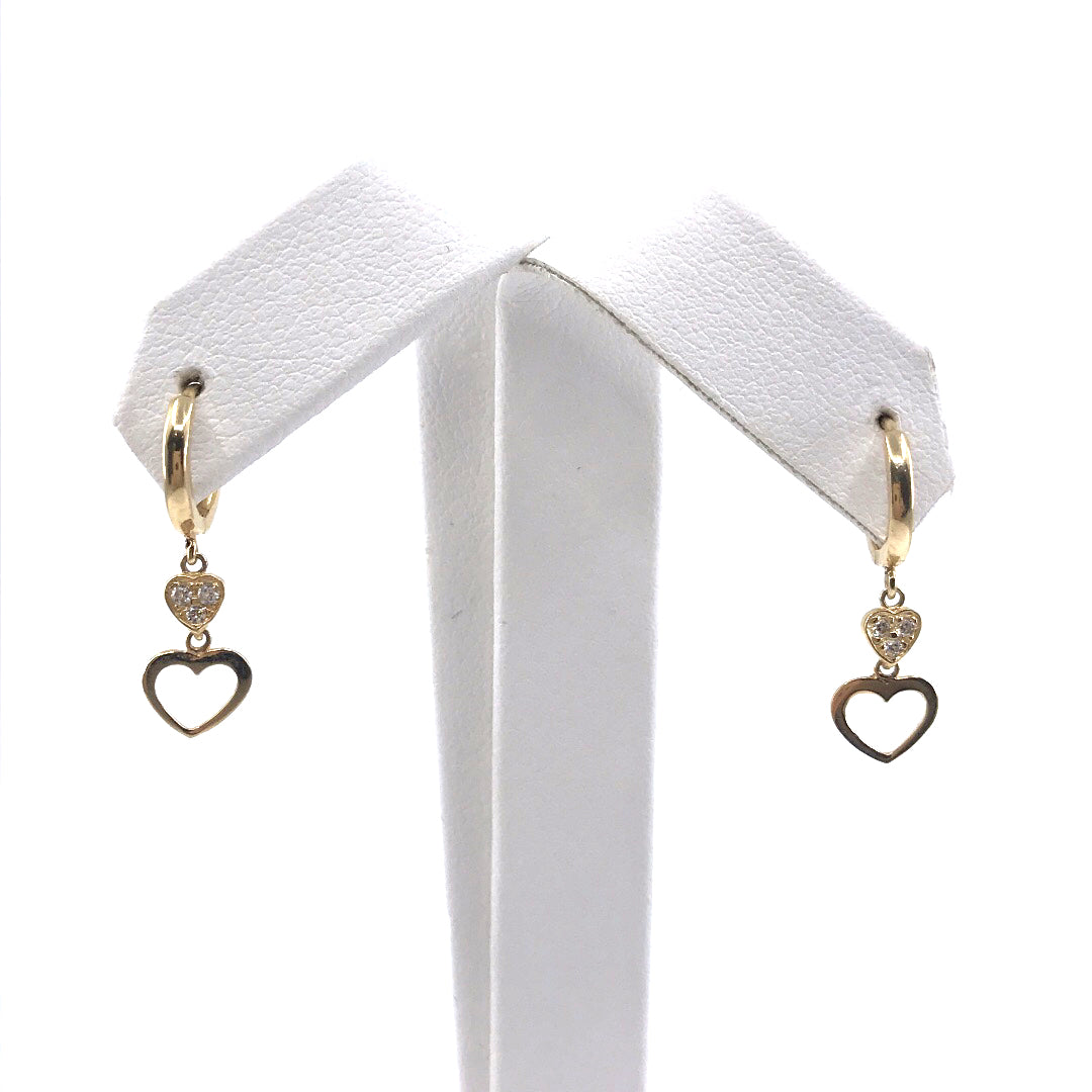 14K Gold Heart Earrings - HK Jewels
