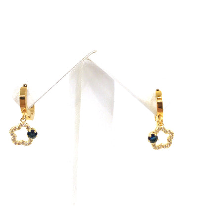 Surgical Steel Small Outline CZ Flower Earrings - HK Jewels