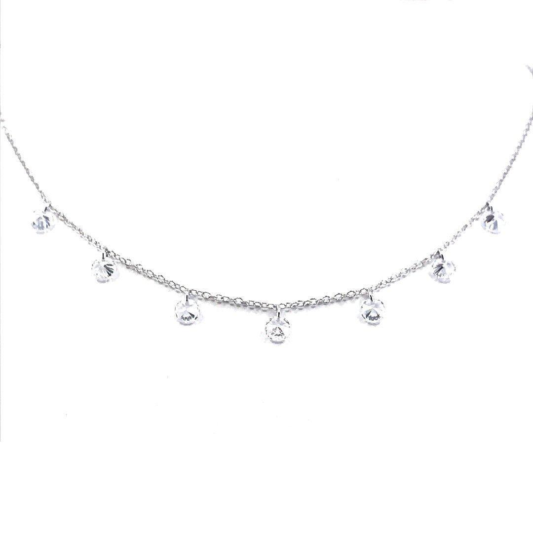 Sterling Silver CZ Necklace - HK Jewels