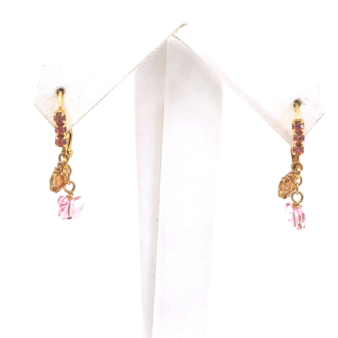 Surgical Steel Butterfly Crystal Earrings - HK Jewels
