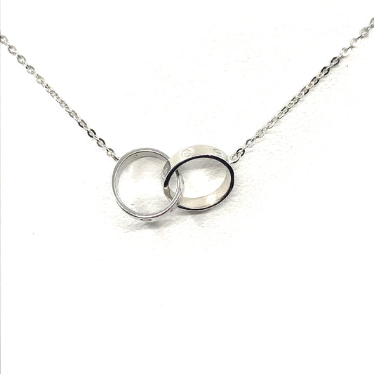 14K White Gold Linked Necklace - HK Jewels