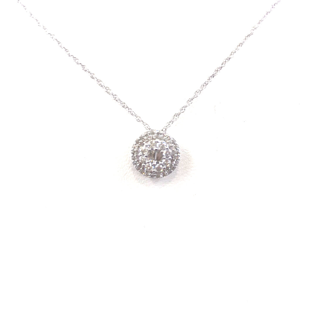 White Gold Solitaire Pendant - HK Jewels