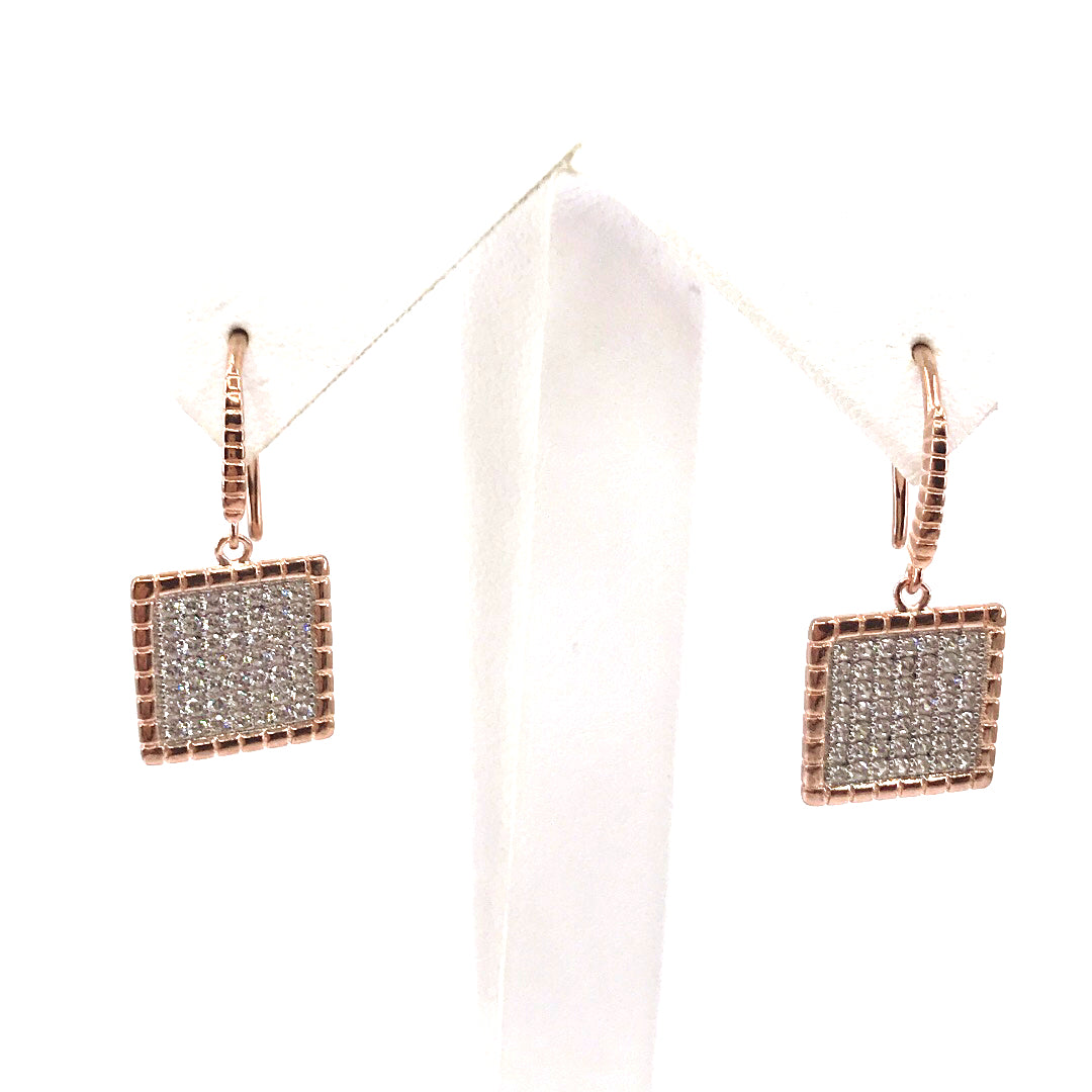 Sterling Silver Square Earrings - HK Jewels