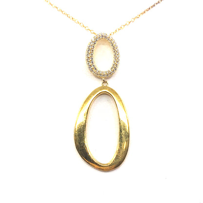 Sterling Silver Oval Pendant - HK Jewels