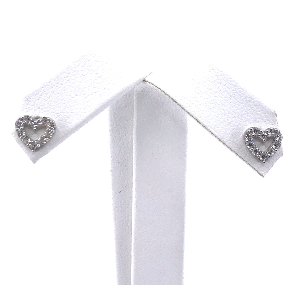 14K Gold Heart Stud Earrings - HK Jewels