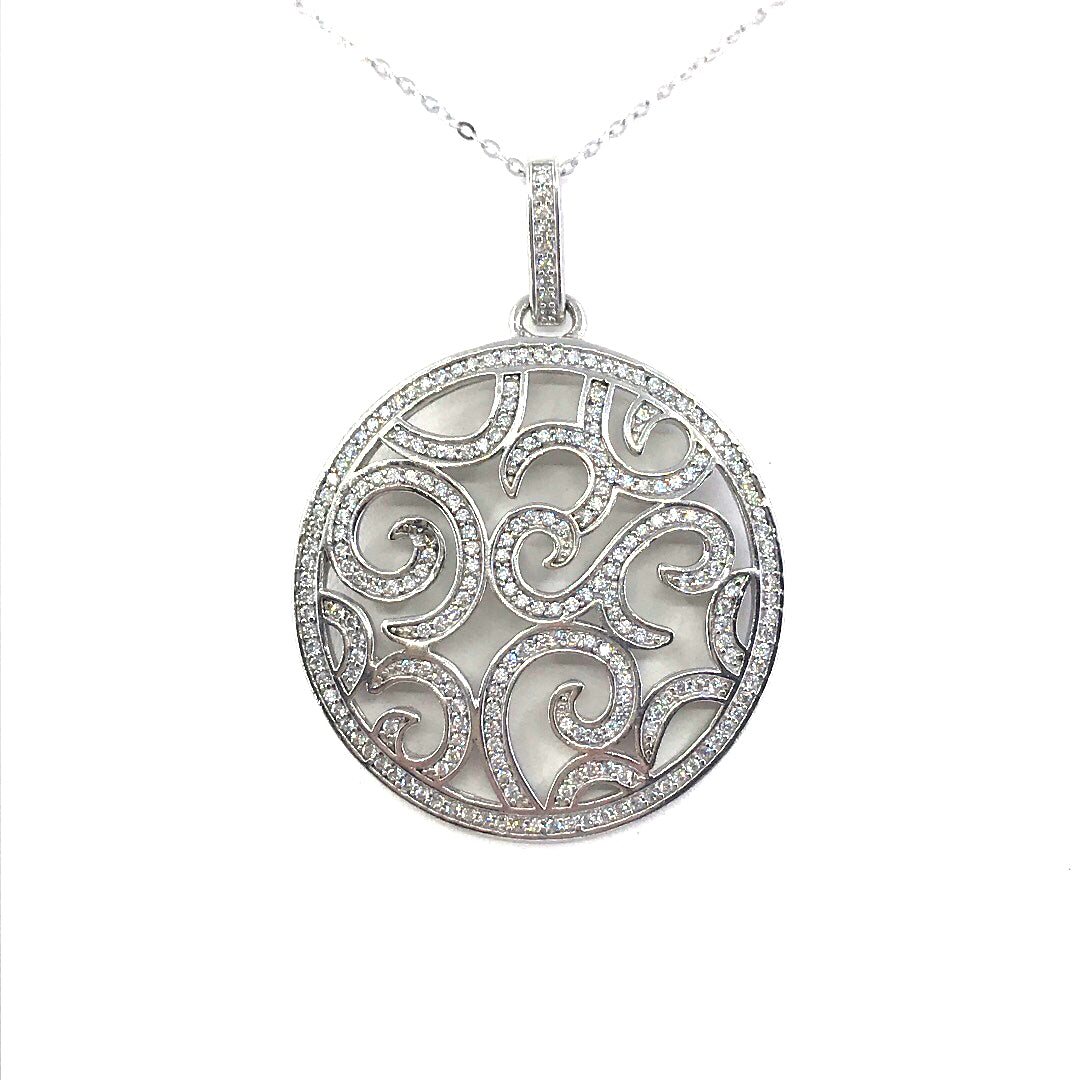 Sterling Silver Circle Pendant - HK Jewels