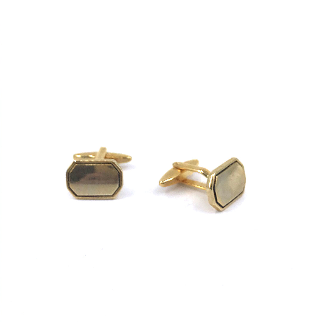 Stainless Steel Gold Plated Cufflinks - HK Jewels