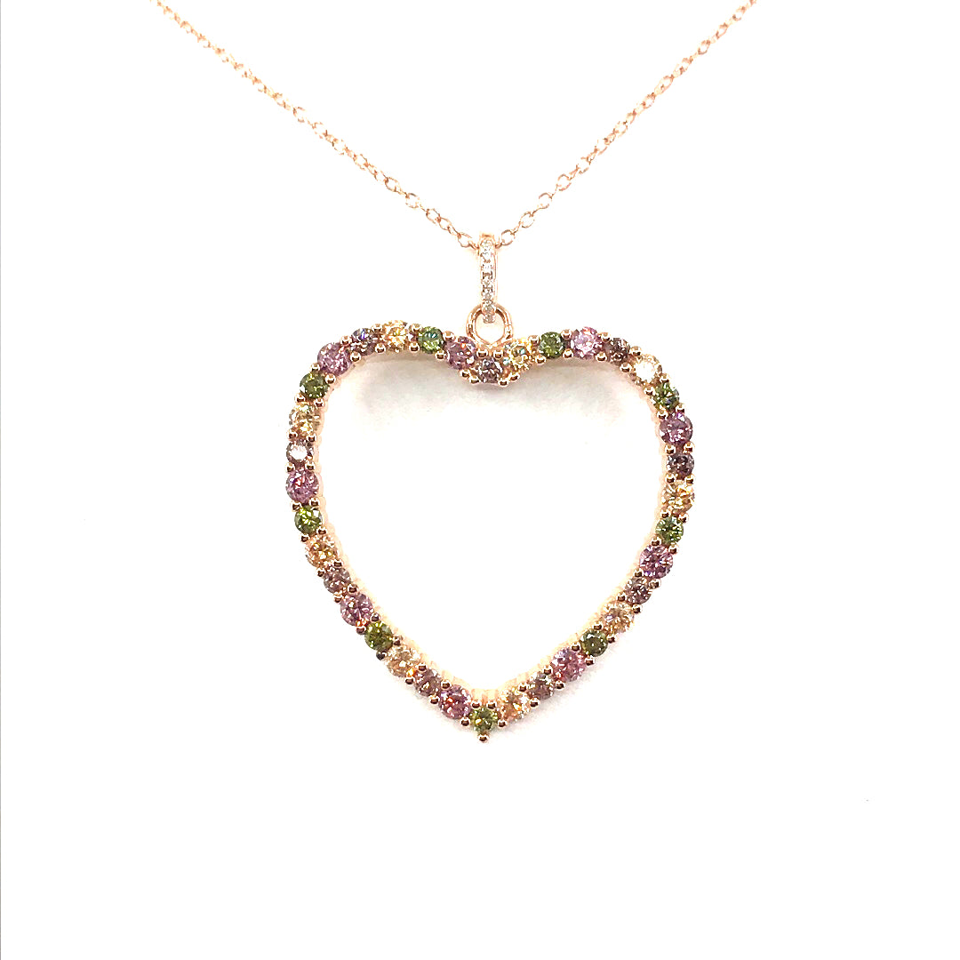 Rose Gold Plated Sterling Silver Heart Pendant - HK Jewels