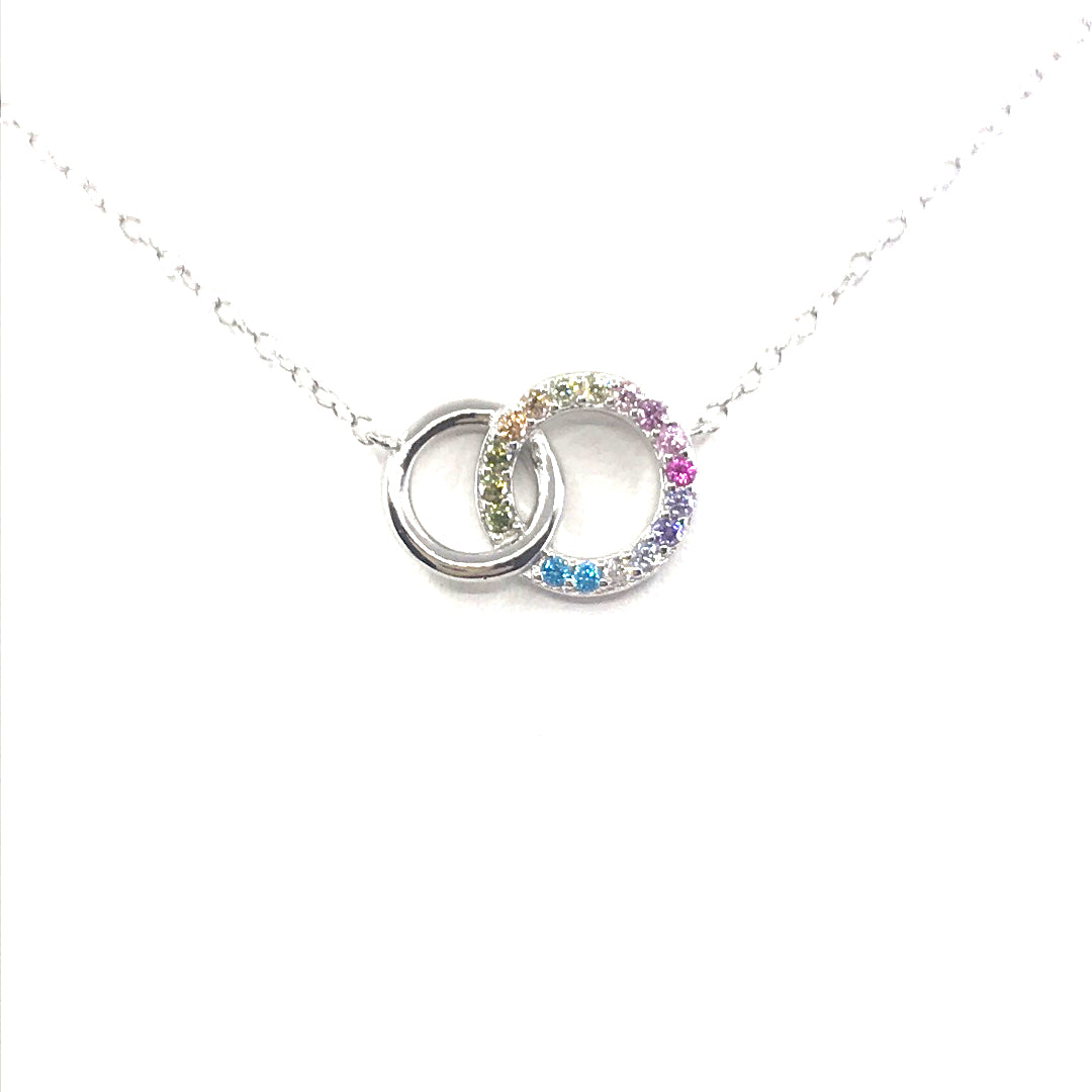 Sterling Silver Linked Circle Necklace - HK Jewels