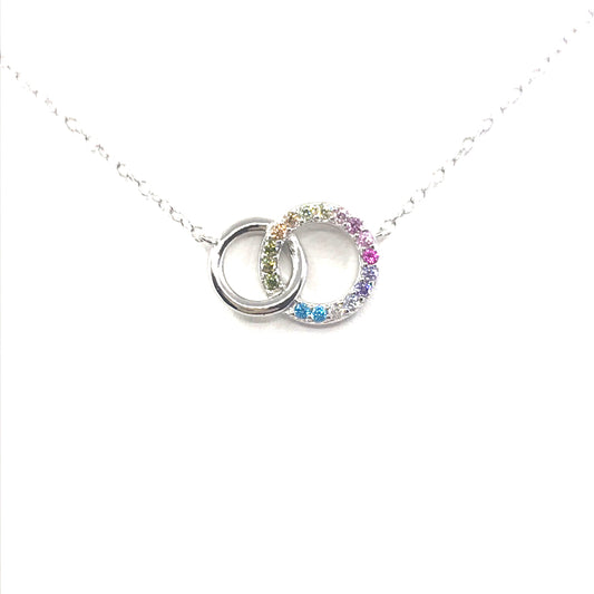 Sterling Silver Linked Circle Necklace - HK Jewels