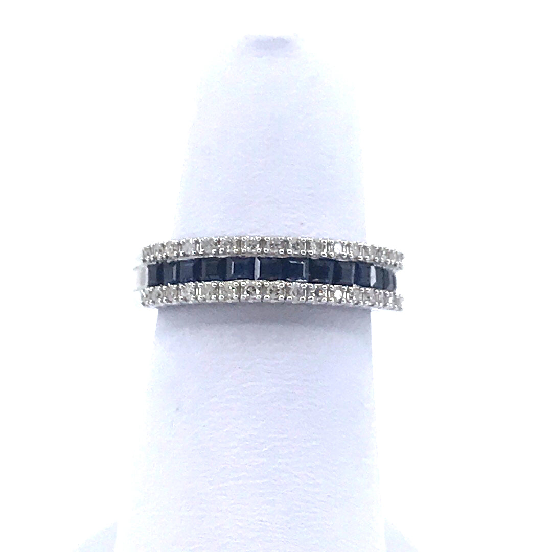 14K White Gold Sapphire Ring - HK Jewels
